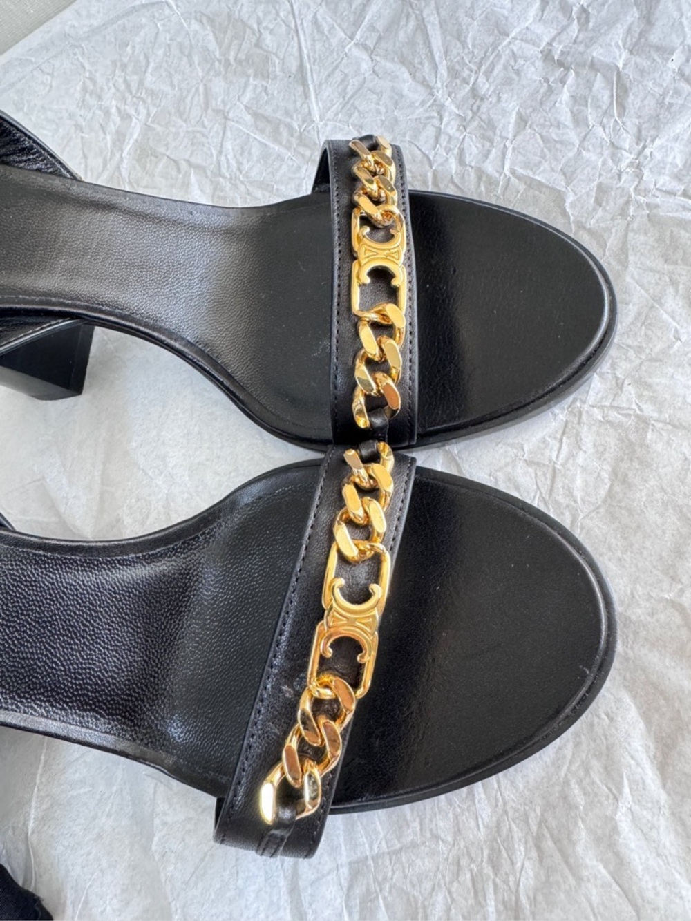 Celine | Gold Buckle Block Heels Size 7 | Excellent Condition | EU37 （US7） - Picture 5 of 9